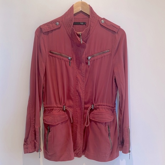Max Jeans Tencel Jacket- Colour Cranberry Rouge - Picture 1 of 5
